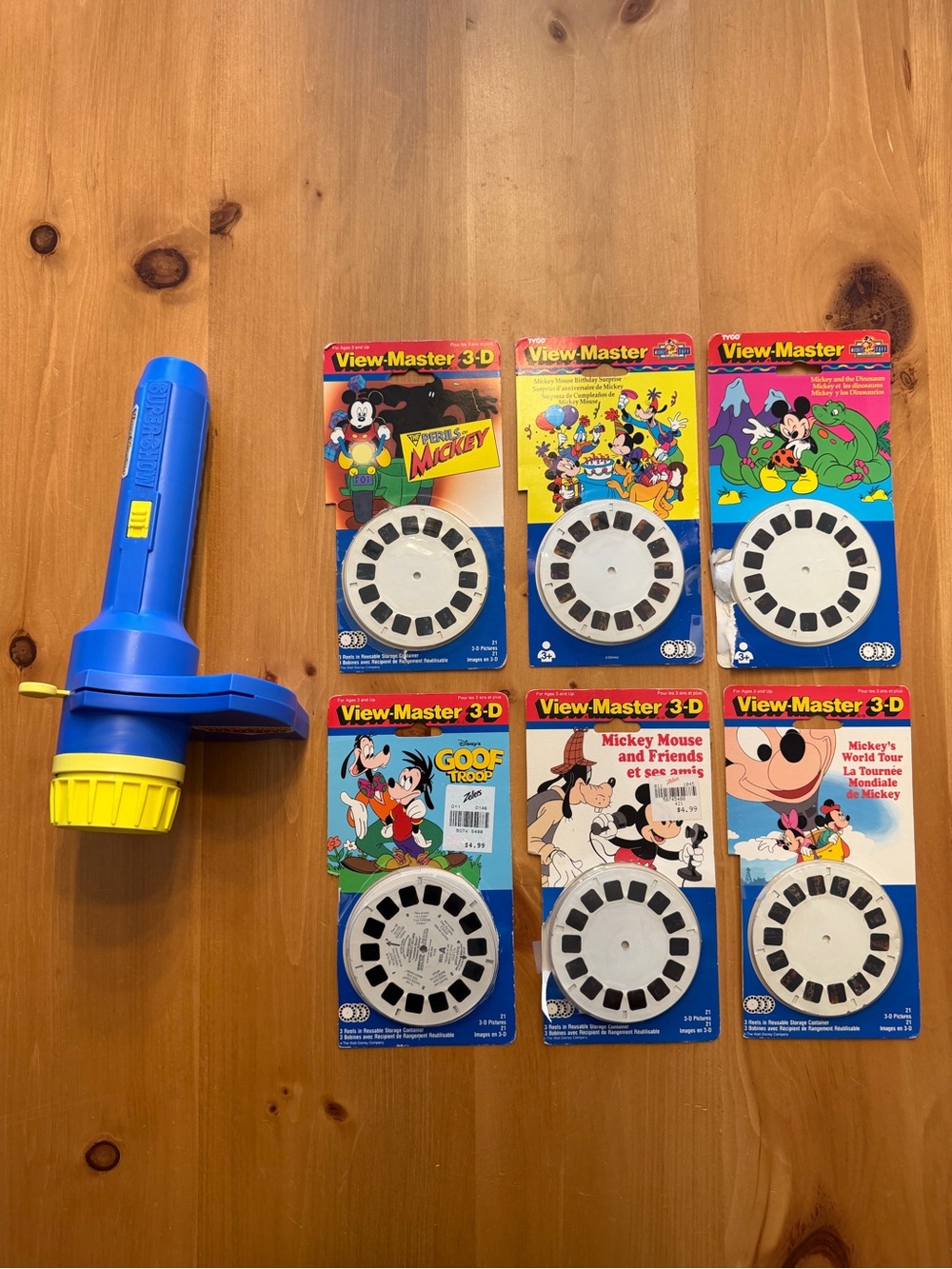 Vintage Disney Tyco View-Master Super-Show Projector Lot + 6 Reels Set